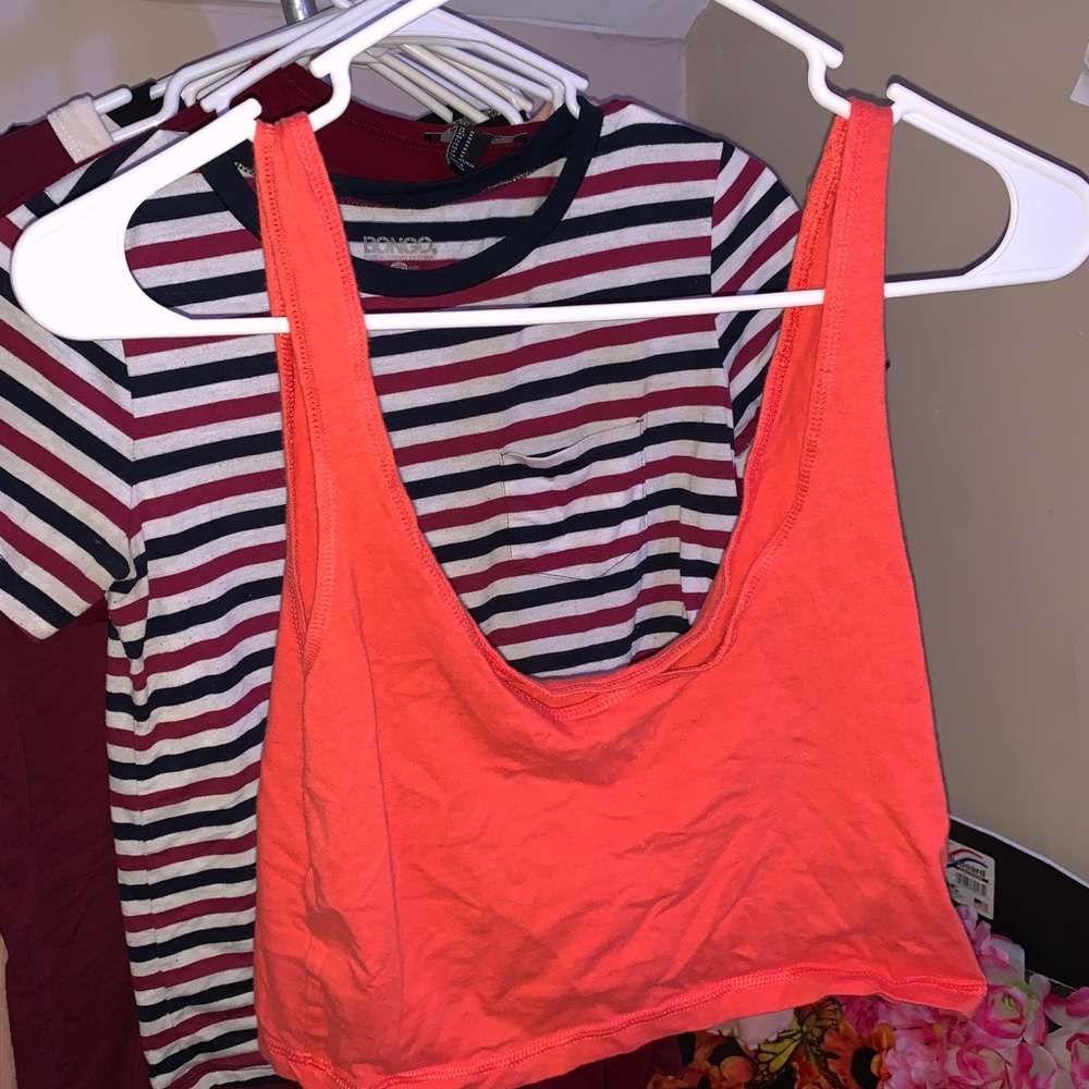 loose fitting orange bra top